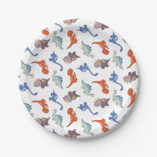 Cute Baby Dinosaur Pattern Print Papieren Bordje