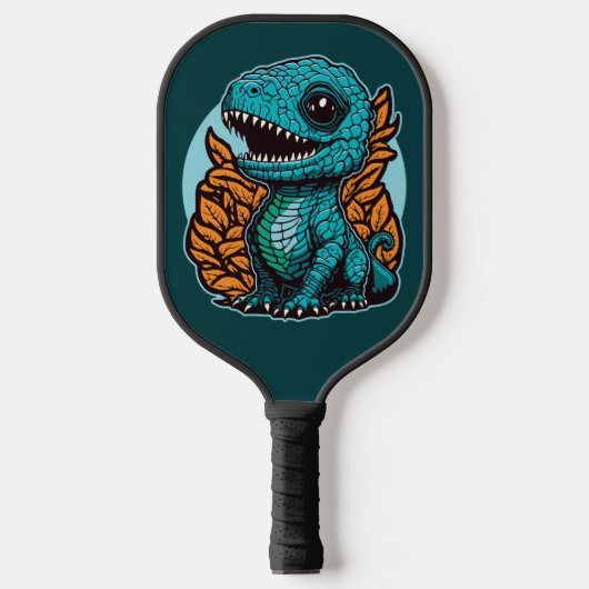 Cute Baby Dinosaur Pickleball Paddle (Voorkant)
