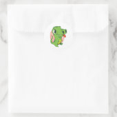 CUTE BABY DINOSAUR RONDE STICKER (Tas)