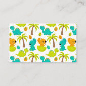 Cute Baby Dinosaur Triceratops Dino Eggs Palm Tree Plaatskaartje (Achterkant)