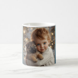 Cute Baby & Dog Christmas Mug Koffiemok