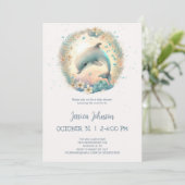 Cute Baby Dolphin Baby shower Kaart (Staand voorkant)