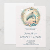 Cute Baby Dolphin Baby shower Kaart (Voorkant / Achterkant)