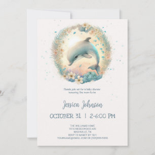 Cute Baby Dolphin Baby shower Kaart