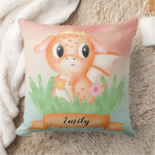 Cute Baby Dragon Aquarelle Coussin (Couverture)