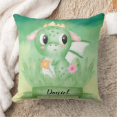 Cute Baby Dragon Aquarelle Coussin (Couverture)