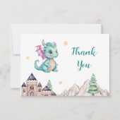 Cute Baby Dragon Bedankkaart (Voorkant)