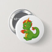Cute Baby Dragon Holding Cup Ronde Button 5,7 Cm (Voorkant /achterkant)