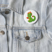 Cute Baby Dragon Holding Cup Ronde Button 5,7 Cm (In situ)