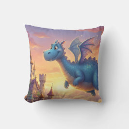 Cute Baby Dragon Nursery Throw Pillow Kussen