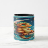 Cute Baby Dragon on Crescent Moon Magical Mug (Centre)