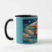Cute Baby Dragon on Crescent Moon Magical Mug (Gauche)