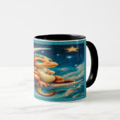 Cute Baby Dragon on Crescent Moon Magical Mug (Devant droit)