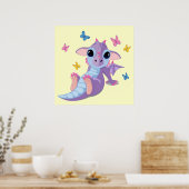 Cute Baby Dragon Poster (Keuken)