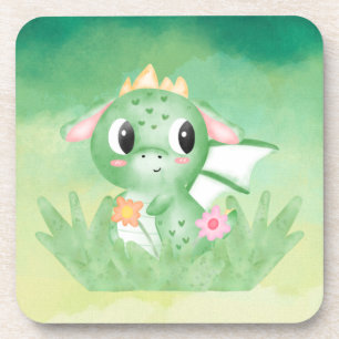Cute Baby Dragon Waterverf Hard Plastic Onderzette Bier Onderzetter