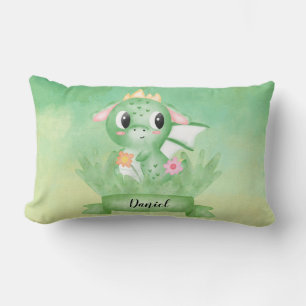 Cute Baby Dragon Waterverf Kussen