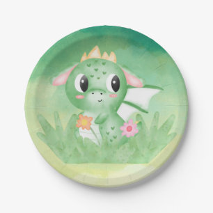 Cute Baby Dragon Waterverf Paper Bord