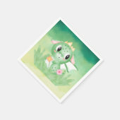 Cute Baby Dragon Waterverf Paper Napkin Servet (Hoek)