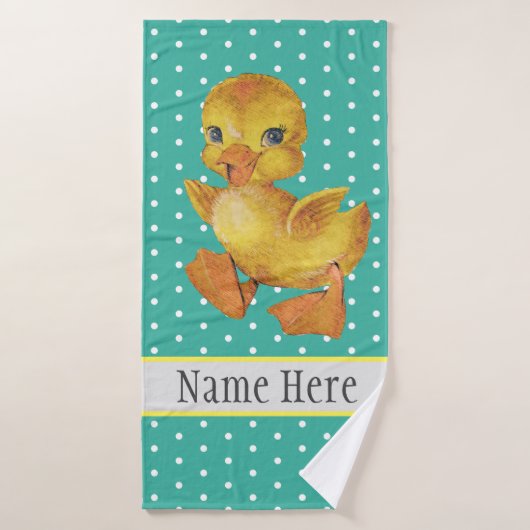 Cute Baby Duck Fun Animal Wild Name Kind Badhanddoek (Badhanddoek)