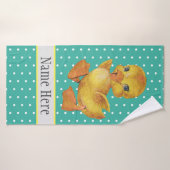 Cute Baby Duck Fun Animal Wild Name Kind Badhanddoek (Badhanddoek)