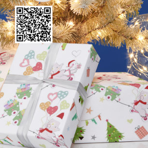 Cute Baby Elephant and Bunny Pattern Cadeaupapier