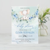 Cute Baby Elephant Baby shower Kaart (Staand voorkant)