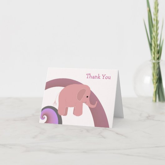 Cute Baby Elephant Bedankt (Voorkant)