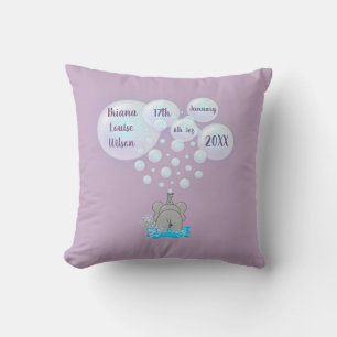 Cute Baby Elephant Belling Monogramed Kussen