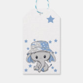 Cute Baby Elephant Boy Cadeaulabel (Achterkant)