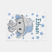 Cute Baby Elephant Boy  Fleece Deken (Voorkant (Horizontaal))