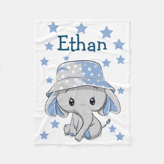 Cute Baby Elephant Boy  Fleece Deken (Voorkant)