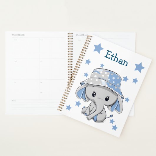 Cute Baby Elephant Boy Planner (Display)