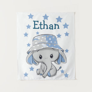 Cute Baby Elephant Boy Wandkleed