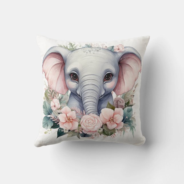 Cute Baby Elephant Decorative Pillow Kussen (Achterkant)