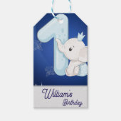 Cute Baby Elephant First Birthday Cadeaulabel (Voorkant)