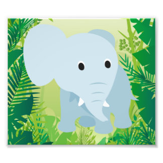 Cute Baby Elephant Foto Afdruk