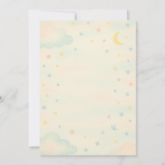 Cute Baby Elephant Gender Reveal Invitation Kaart (Achterkant)