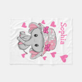 Cute Baby Elephant Girl Fleece Deken (Voorkant (Horizontaal))