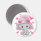 Cute Baby Elephant Girl Magneet (Voorkant / Achterkant)