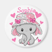 Cute Baby Elephant Girl Magneet (Voorkant)