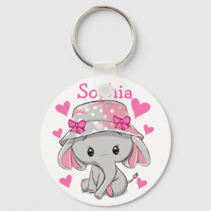 Cute Baby Elephant Girl Sleutelhanger
