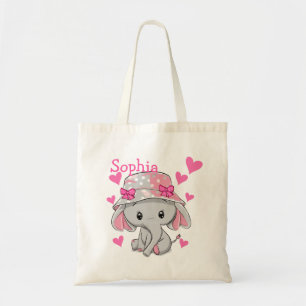 Cute Baby Elephant Girl Tote Bag