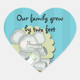 Cute Baby Elephant Hart Sticker