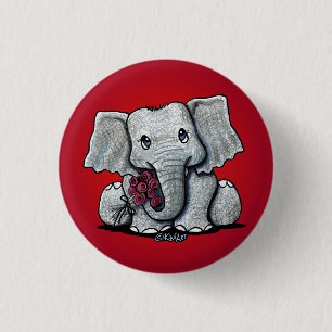 Cute Baby Elephant KiniArt Pin Ronde Button 3,2 Cm