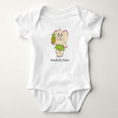 Cute Baby Elephant Modern Roze Black Naam toevoege Romper (Voorkant)