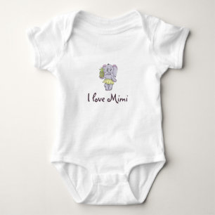 Cute Baby Elephant Modern Roze Ik hou van Mimi Romper