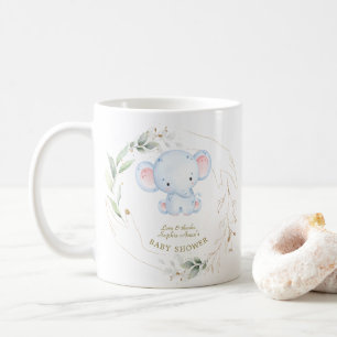 Cute Baby Elephant Oerwoud Greenery Baby shower Koffiemok