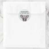 Cute Baby Elephant Personalized Name School Ronde Sticker (Tas)