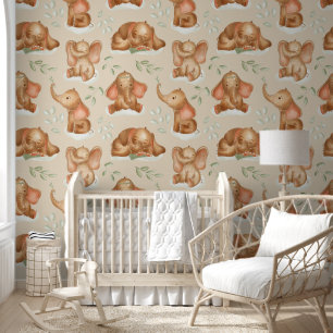 Cute Baby Elephants Behang