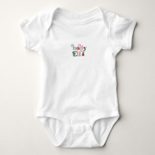 Cute Baby Elf Christmas Quote Romper